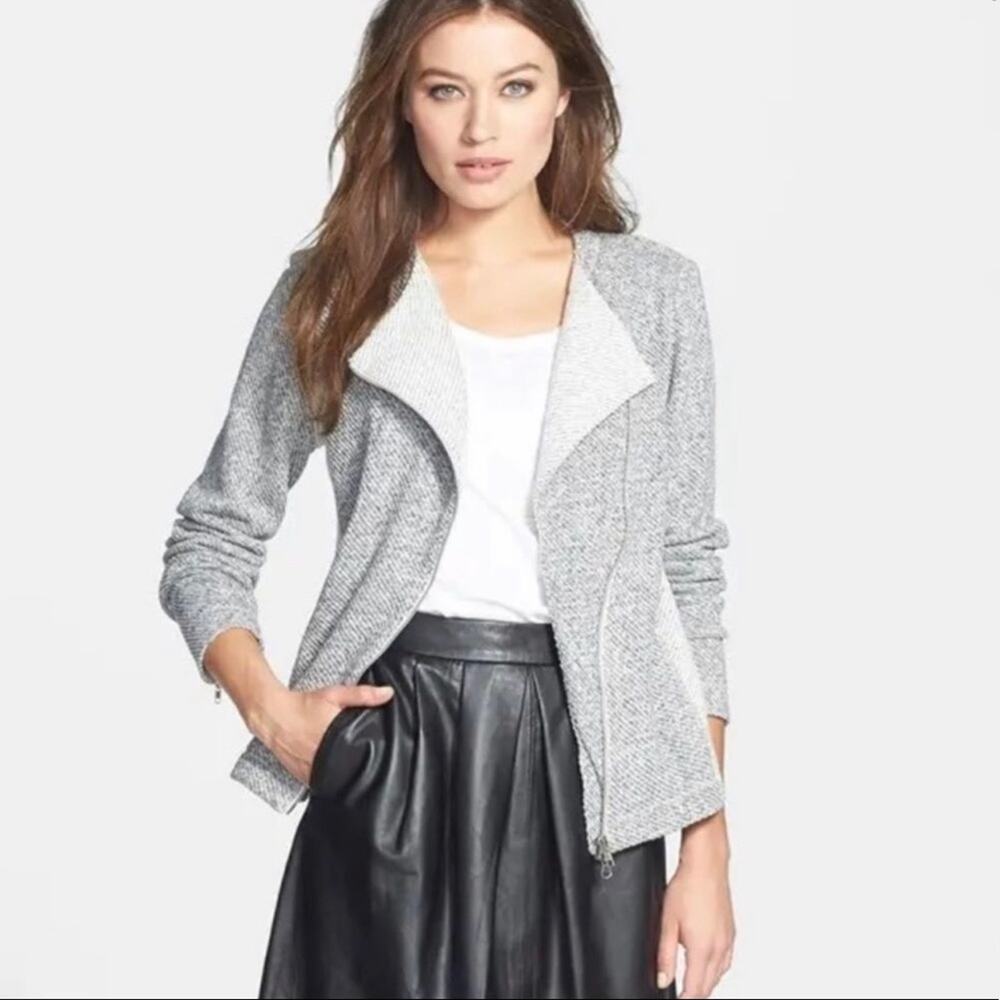 Eileen Fisher Ash Organic Cotton Twisted Terry Moto Jacket XS